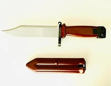 Original Chinese Military Red Bakelite Bayonet with Sheath, Circa 1970's