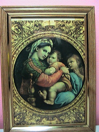 Vintage Small Wooden Framed Image of  Madonna del Cardellino by Raffaello Sanzio - Picture 2 of 3