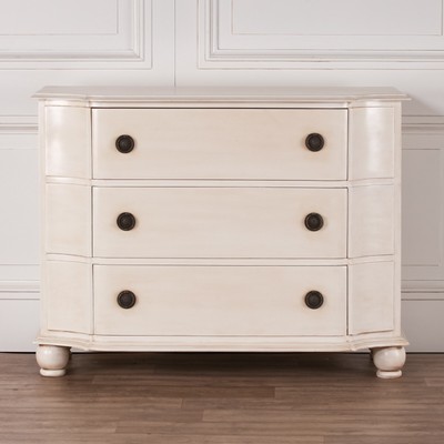 Shabby Chic French Chateau Style Aged Ivory Painted Mahogany 3