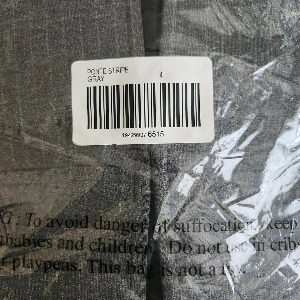 NWT $119 Chico's Ponte Stripe Gray Classic Blazer Long Sleeve Jacket 4, 20/22 - Image 3 of 4