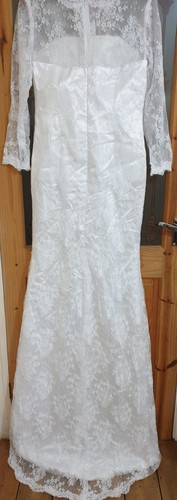 WHITE FULL LENGTH WEDDING DRESS LACE OVERLAY & SLEEVES - Picture 9 of 9
