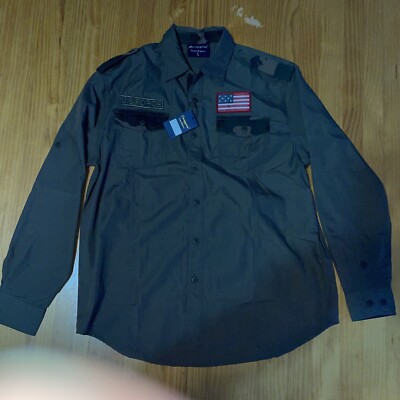 Swaggers designed by Genesis XL Button Up Large Shirt U.S. Force US Flag