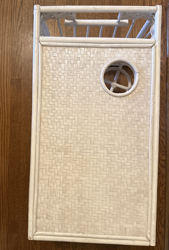 Vintage Wicker, Rattan Breakfast Bed Lap Serving Tray White - Book Laptop Cup - Picture 3 of 9