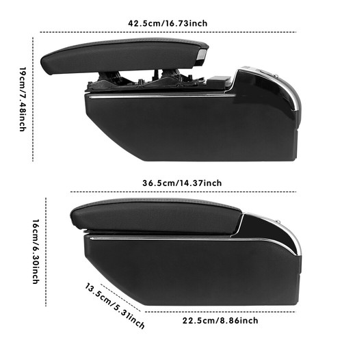For Ford Fiesta 2011-2017 Dual Layer Armrest Car Central Storage Box Comfort UK - Picture 7 of 12