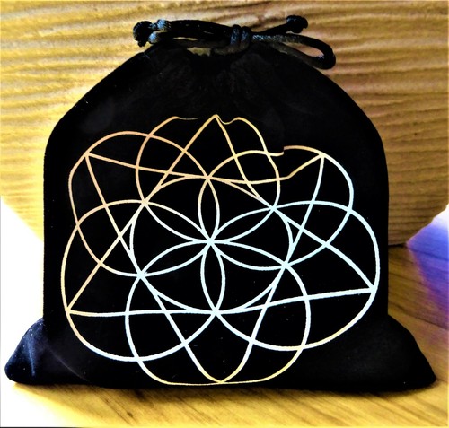 SacredGeometry Grid Velvet Pouch Cloth Black FlowerOfLife Green Blue MetatronCube - Bild 10 von 13