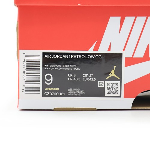 CZ0790-161 Nike Air Jordan 1 Retro Low OG White and University Red (Men's) - Picture 9 of 10