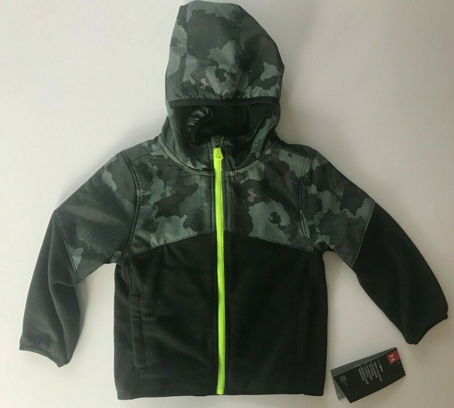 $50 Under Armour ColdGear Fleece Zip Up Jacket Army Artillery Green Camo Size 3T