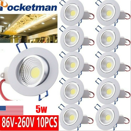 10PCS COB 5W Downlight Dimmable LED Ceiling Panel Light Spotlight Lamp Bulb - Picture 1 of 8