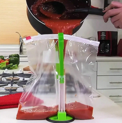 1 pc Adjustable Hands-Free Baggy Rack Stand - Food Prep & Storage Bag Holder - Picture 3 of 8