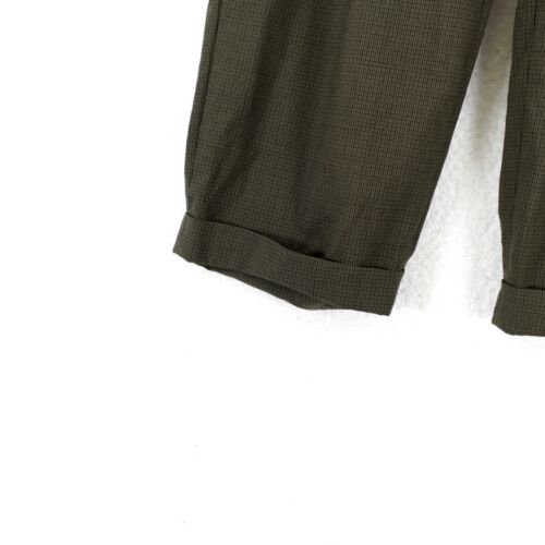 Hart Schaffner Marx Wool Green Star Check Pleated Cuffed Dress Pants 35/28 High - Picture 2 of 10