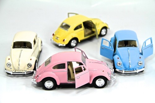 4PC SET: 5" Kinsmart 1967 VW Volkswagen Beetle Diecast Model Toy Car 1:32 Pastel - 第 1/5 張圖片