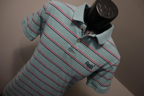 Superdry Golf Polo Slim Fit Striped Short Sleeve Mens Size Large - Picture 4 of 8