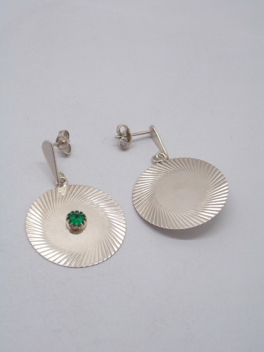 Orecchini in ARGENTO 925 con Pietra sintetica verde - imitazione smeraldo - - Imagen 5 de 6