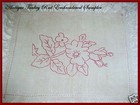Victorian Antique Turkey Red Linen Xmas Table Runner Doily Sampler Embroidery