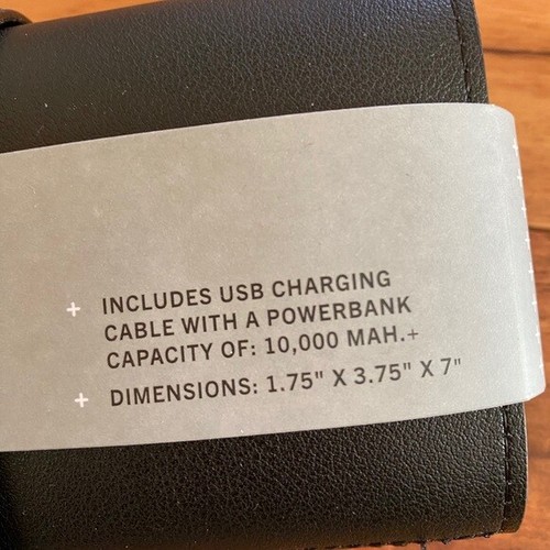 NEW Pottery Barn Travel IPhone High Speed Power Bank & Case Vegan Leather Black - Photo 5 sur 6