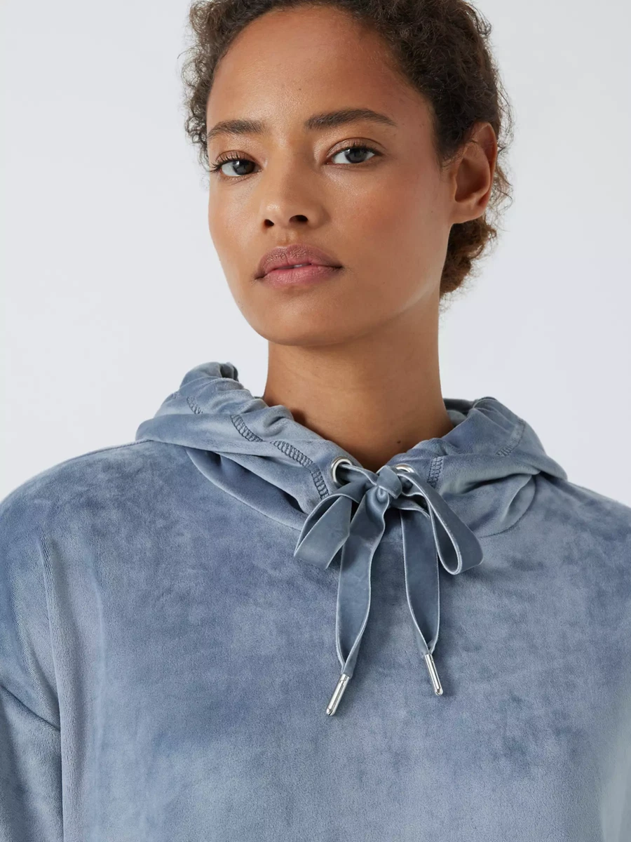 CHRISTMAS BNWT John Lewis Cleo Velour Hooded Nightdress Mid Grey