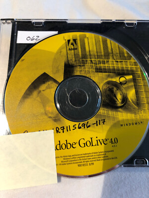 Adobe GoLive 4.0 V 4.0.1 CD Vintage Software CD Includes Authorization Code