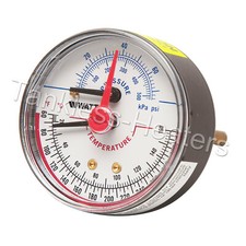 WATTS LFDPTG3-2 1/2 #0121685, 2-1/2" Dial Pressure & Temperature Gauge 0-200 PSI
