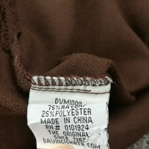 Vintage Da Vinci California Shirt Mens XL Brown Button Up Charlie Sheen - Picture 6 of 11