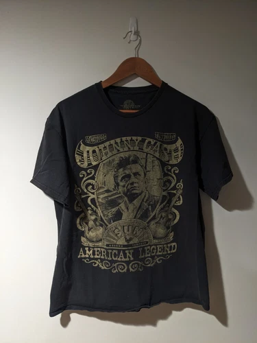 Vintage 2010's Johnny Cash American Legend Country Singer Bl Vintage vintage concert t-shirt, vintage, size L, single stitch, B+ condition