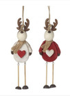 Cream Wooden Reindeer with dangly legs Hanging Christmas Tree Decoration