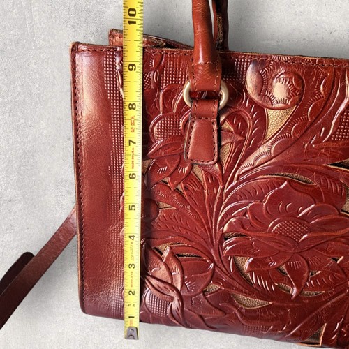 Patricia Nash Tooled Leather Purse Primrose Crossbody Handbag Floral Satchel - Bild 4 von 23
