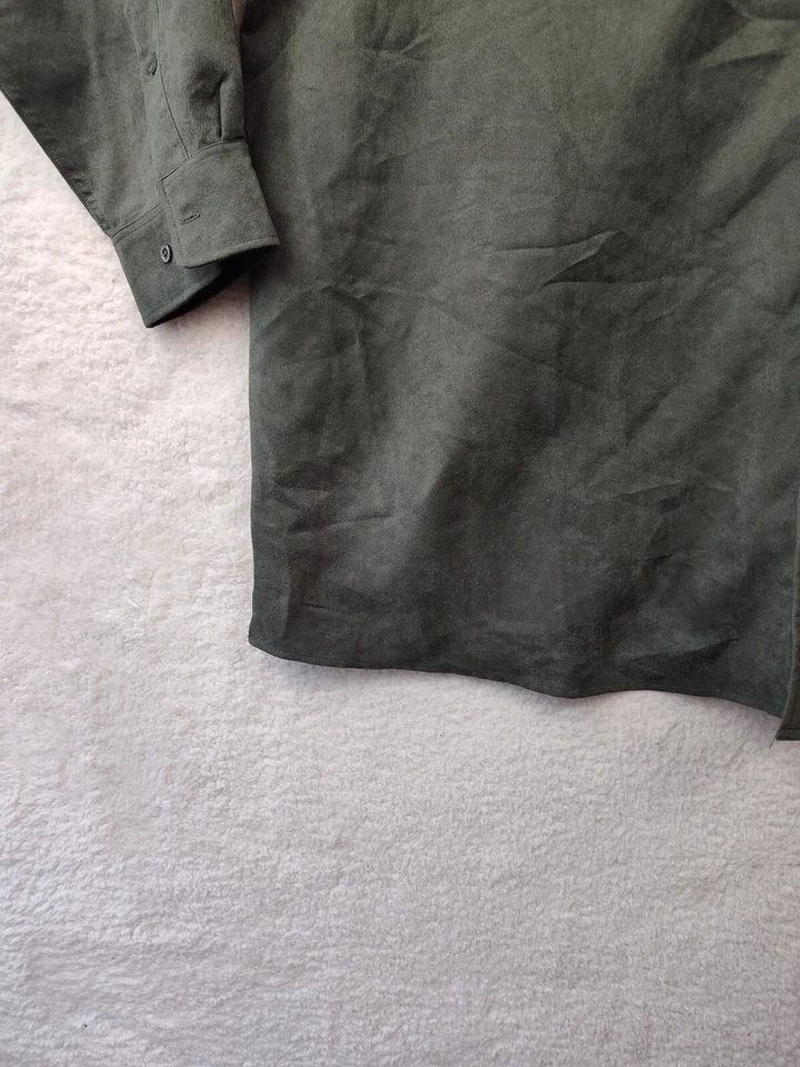 Мужская рубашка George Foreman 3XL зеленая 100% полиэстер с длинным рукавом повседневная на пуговицах - Изображение 4 из 4