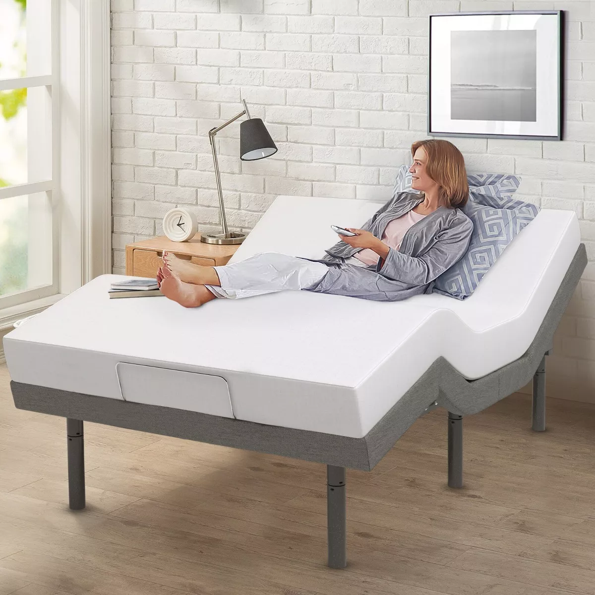 Electric Bed Frame Adjustable Base Medical Massage Remote with 14