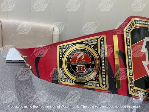 Cincinnati Bengals Championship Belt Adult Size 2mm Brass - Picture 4 of 4