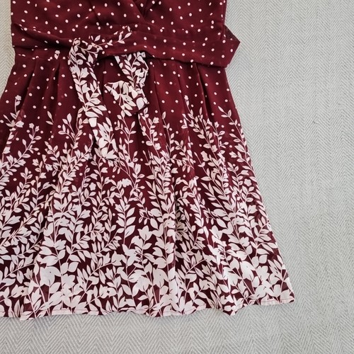 Ravi Famous London Sleeveless Floral Print Dress Maroon and White Size 14 EUC - Picture 2 of 15