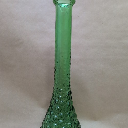 Vintage Green Bubble Glass Empoli Style Bottle/Vase 1960’s/70’s Hobnail - Picture 4 of 7
