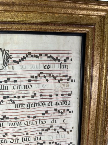 Original Antique 15-16th Century Italian Gradual Music Sheet on Vellum Parchment - Picture 3 of 8