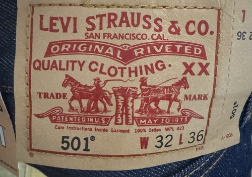 Vintage Levi’s 501 Preshrunk Herren Jeans 32x36 Y2K Button Fly Deadstock NEU - Bild 4 von 5