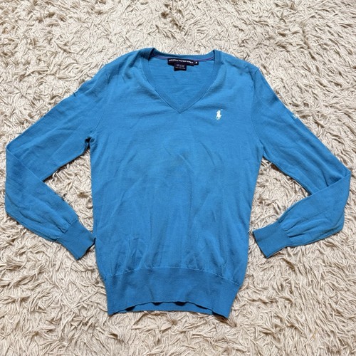 Damenpullover mittelblau Ralph Lauren Golf Langarm