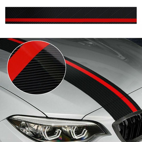 5D Carbon Fiber Car Front Hood Decorative Wrap Sticker Rally Racing Stripe Decal - Bild 4 von 12