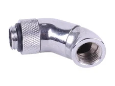 Alphacool 17059 Pipe Connector 1/4" Male/Female Brass Nickel Silver