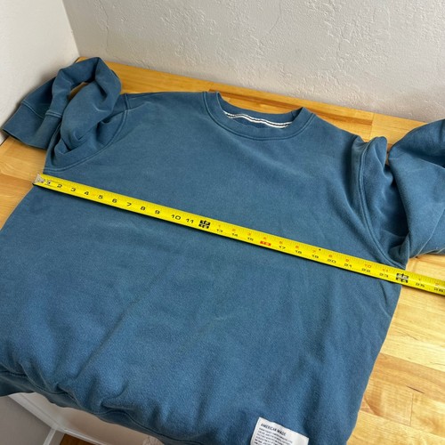 Sudadera American Giant Para Hombre Mediana Cuello Redondo Pullover Azul 100% Algodón EE. UU. - Imagen 6 de 7