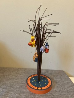 Classic Winnie the Pooh Halloween tree with 3 ornaments