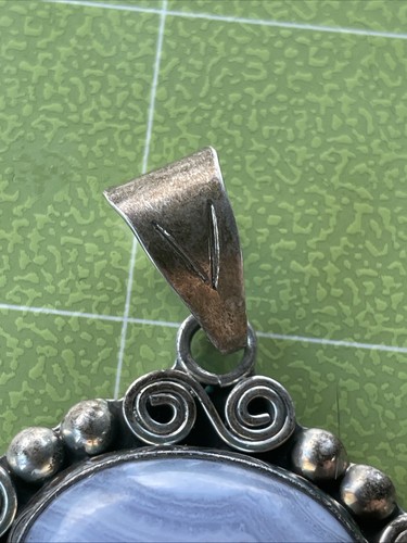 Colgante Ágata Encaje Azul Lavanda Ovalado Plata de Ley 925 México 925 - Imagen 4 de 5