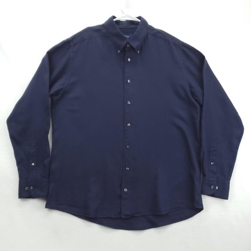 Eton Shirt Mens Extra Large XL Navy Blue Slim Fit Button Down Cotton