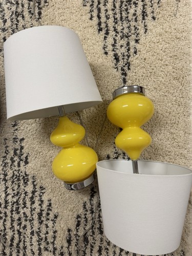 SAFAVIEH SET OF 2 LAMP COLLECTION -yellow Double Gourd Glass 24 Inch— $77 Value - Picture 2 of 4