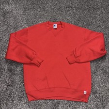 Vintage 90s Russell Athletic Blank Sweatshirt Men L Crewneck Pullover Red USA