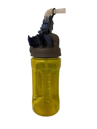 Vintage 1998 Toho GODZILLA MOVIE Promo 11" Water Bottle with Straw COMPLETE - Picture 5 of 11