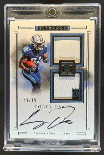 2017 Impeccable Corey Davis Elegance Patch Helmet Auto RC #35/75 Titans - Picture 1 of 2