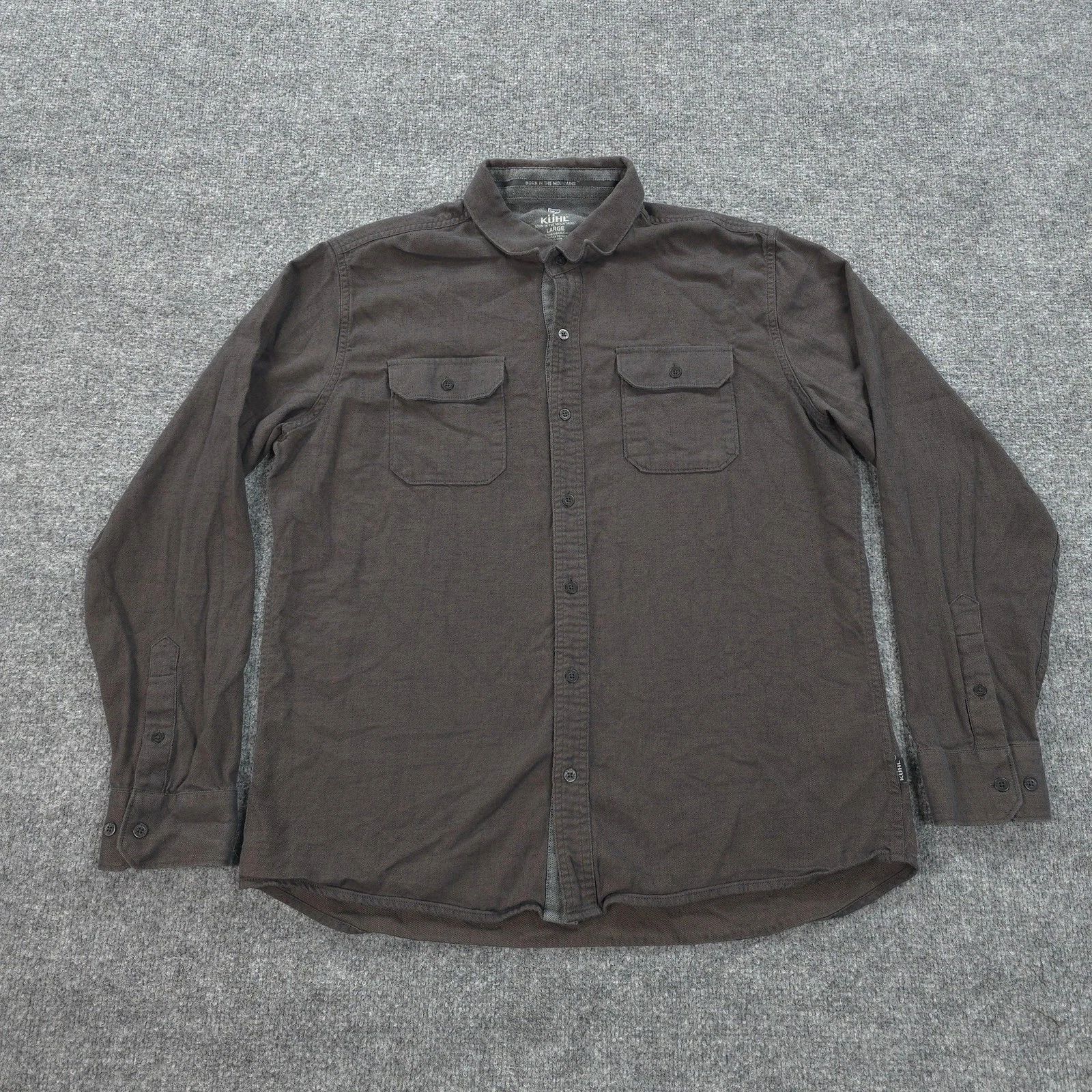 Kuhl Shirt Mens Large Brown Descendr Flannel Casual Hiking Camp Outdoors 7244