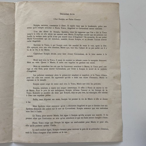 Puccini’s Tosca opera program Patronage of S.A.S. Prince Rainier III of Monaco - Picture 3 of 4