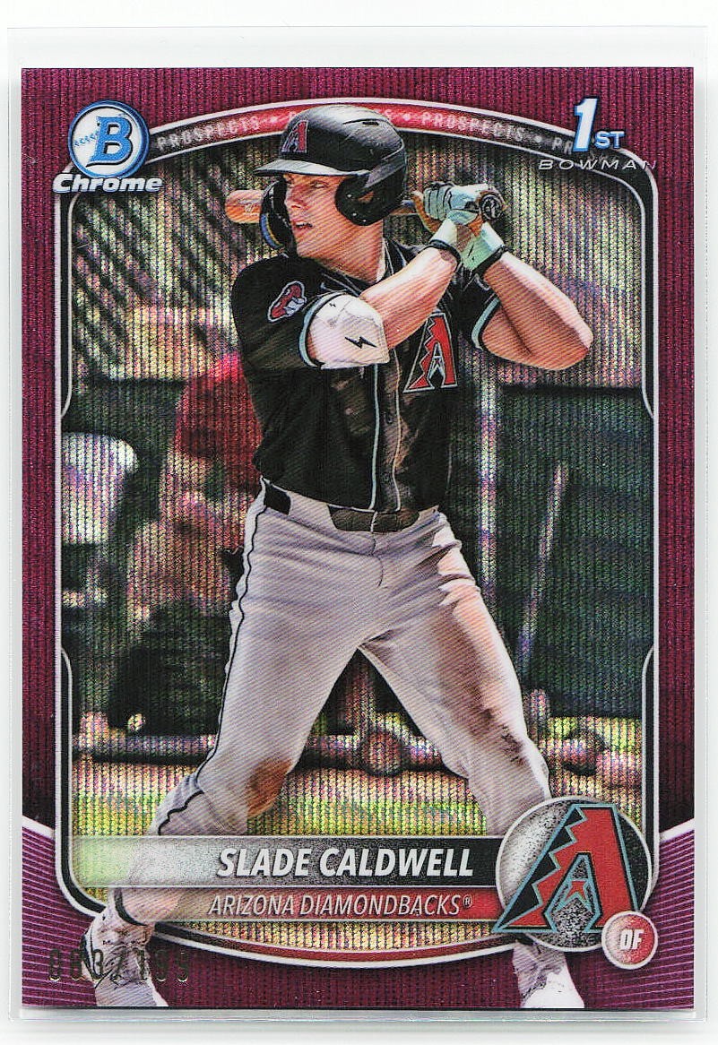 🔥 2025 Bowman #BCP-21 Slade Caldwell Chrome Prospects Fuchsia Wave Ref. #/199