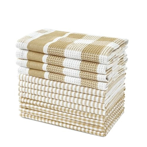 100% Cotton Kitchen Dish Cloths, Ultra Soft Absorbent Quick Drying Dish - Picture 2 of 5