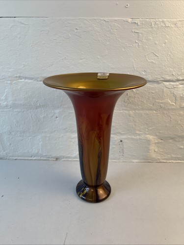 Beautiful Orange & Purple Lava Effect Ambiente Zwiesel Lipped Vase | 11" #232