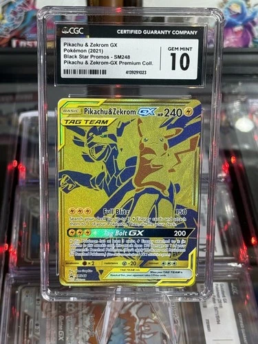 Pikachu & Zekrom GX SM248 -Black Star Promo- Pokemon Premium Collection - CGC 10